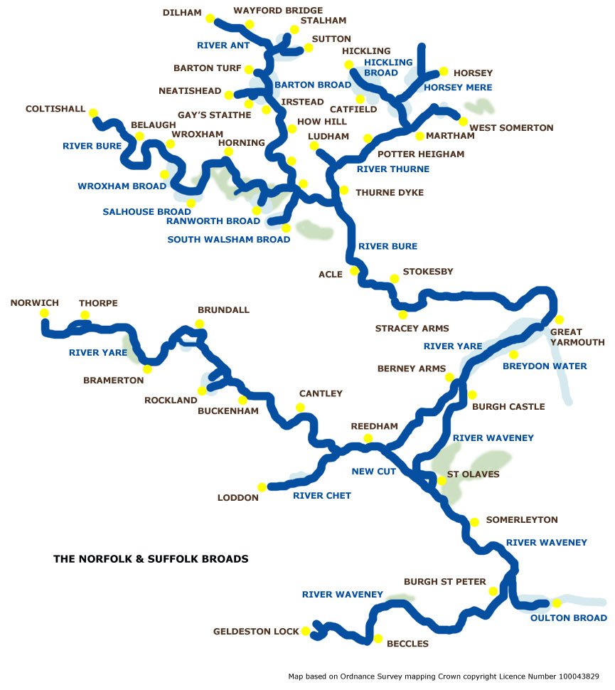 Map of the Norfolk Broads