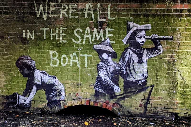 We're All In The Same Boat by Banksy