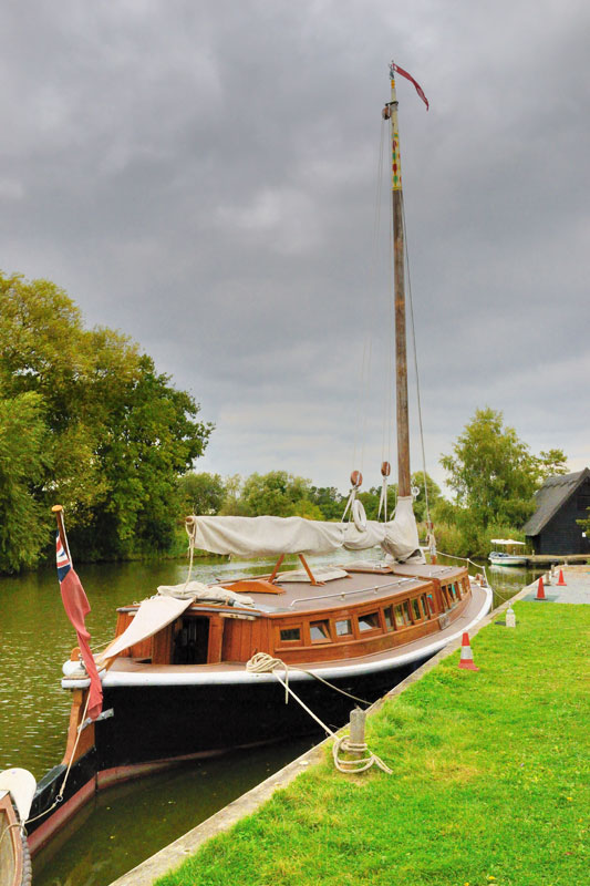 Pleasure Wherry Hathor Moored at How Hill