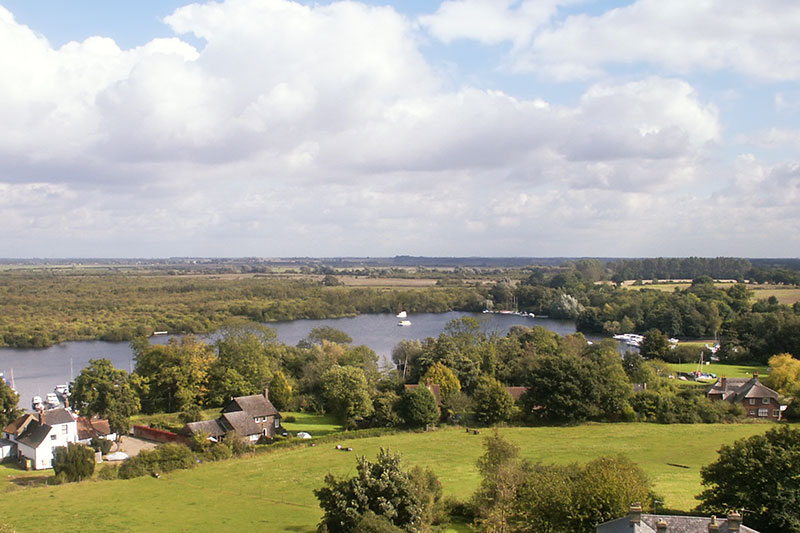 The View over Malthouse Broad from Ranworth Church