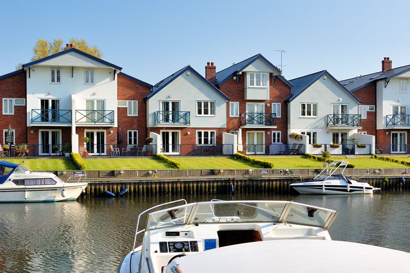 Modern Housing Overlooking the Staithe at Loddon