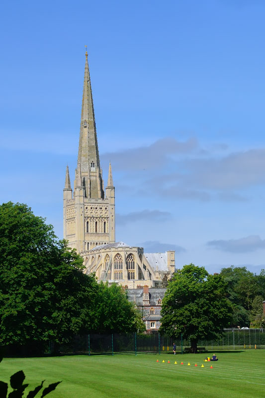 Norwich Cathedral from the Riverside Path