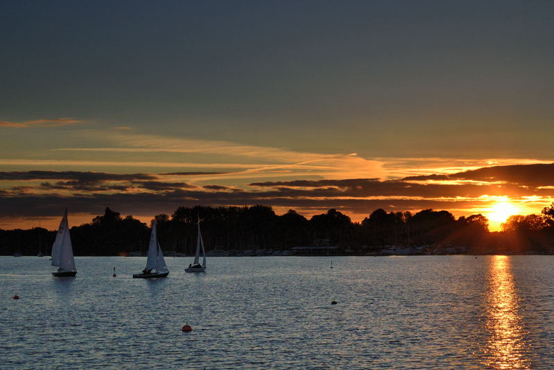 Sailing into the Sunset on Wroxham Broad