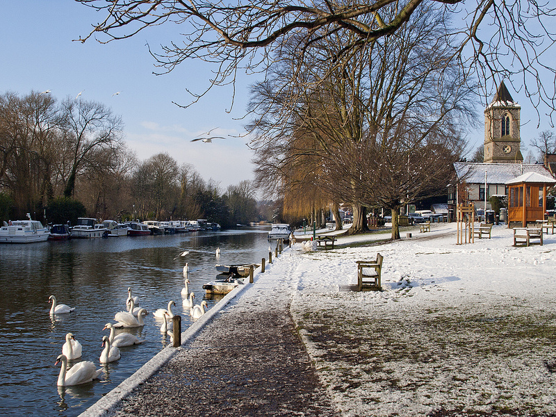 Thorpe River Green in Winter by Gerry Balding
