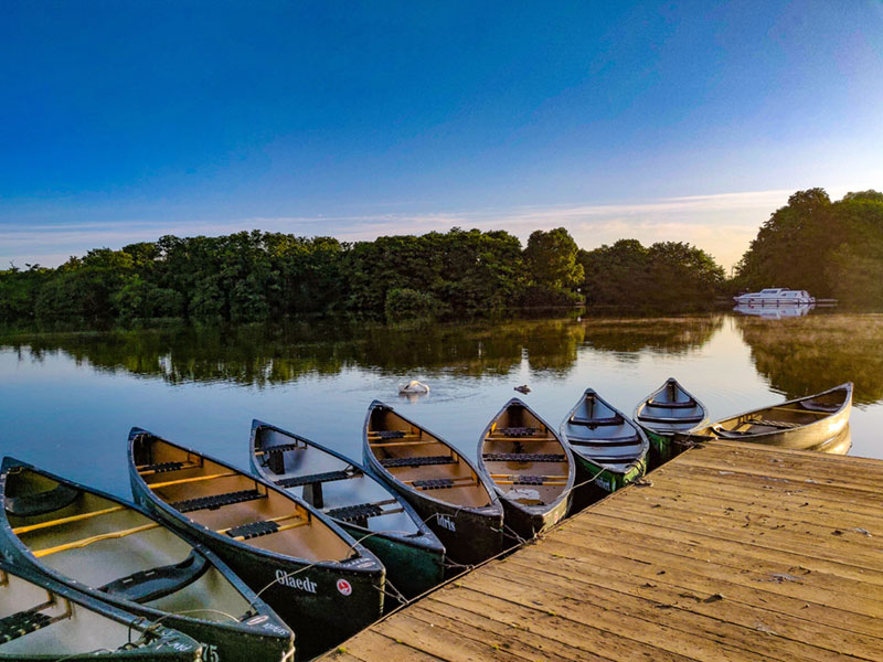 Canoes for hire at Salhouse Broad