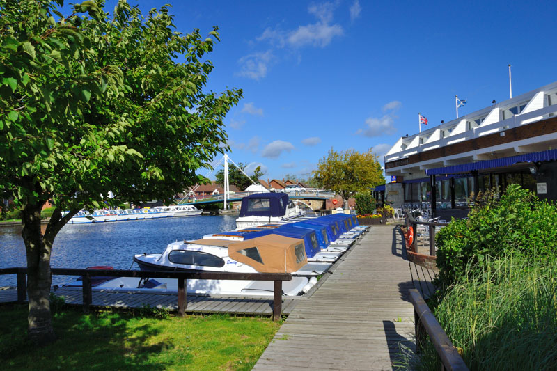 The Hotel Wroxham beside the River Bure at Wroxham